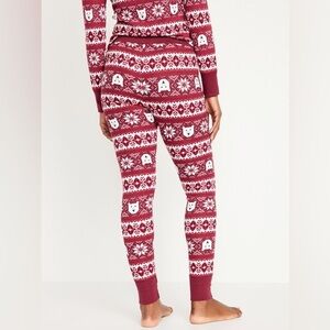 Old Navy Red and White Patterned Christmas Pajama Pants Nwt Size M Medium